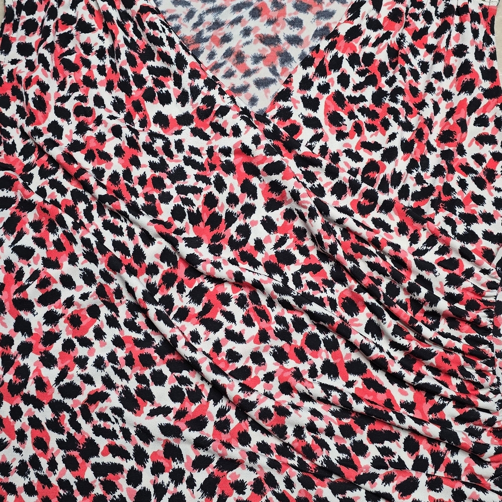 Nine West Red and Black Leopard Print Blouse